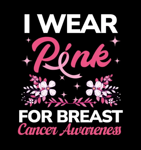 Ich trage rosa für Brustkrebs Bewusstsein T-Shirt Design