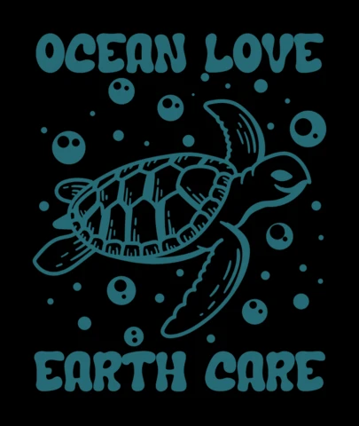Ocean Love, Earth Care Protecting Our Planet’s Blue Heart T-Shirt Design Template