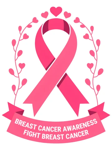 Breast Cancer Awareness Ribbon Design Template for T-Shirts