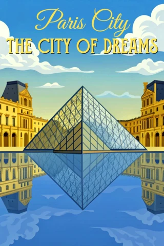 Paris City Dreams Art Template for Posters