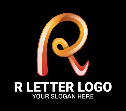 Colorful R Letter Logo Design Template