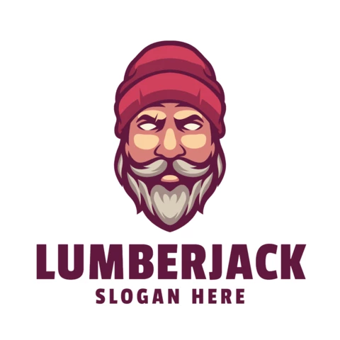 Modelo de design de logotipo de lenhador