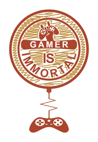 Retro gamer ontwerpsjabloon: 'gamer is onsterfelijk' grafische stijl