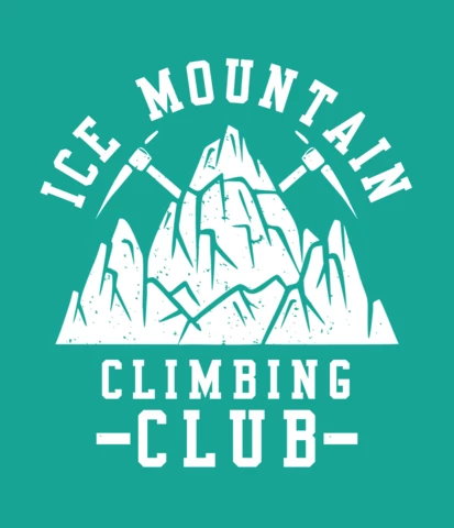 Modèle de conception de logo de club d'escalade de glace vintage