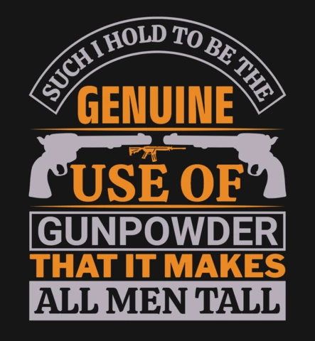 Vintage Typography Design Template Featuring Gunpowder Quote