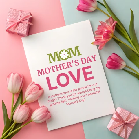 Editable Mother's Day Love Card Template - Floral Design