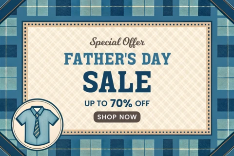 Special Father's Day Sale On Shirts - Retro Promotional Banner Template