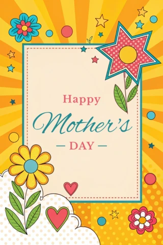 Colorful Floral Mother's Day Design Template for Editable Celebrations