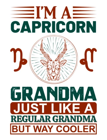 Capricorn Grandma Quote Design Template - Vintage Retro Style