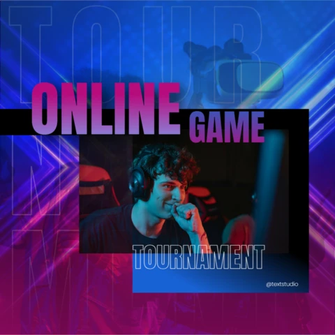 Ultimate online gaming tournament instagram template design