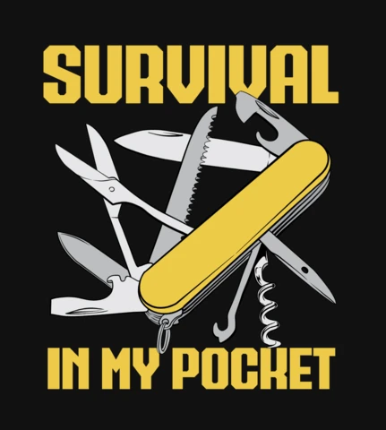 Modèle de design de couteau de poche de survie pour les amateurs d'aventure