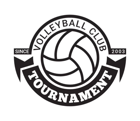 Voleybol kulübü turnuva logo tasarım şablonu