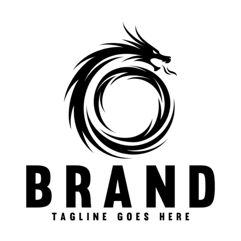Modelo de design do logotipo da letra o do dragão