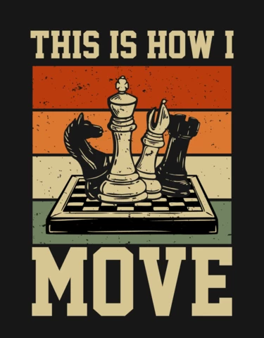 Chess Vintage Illustration T-shirt Design Template