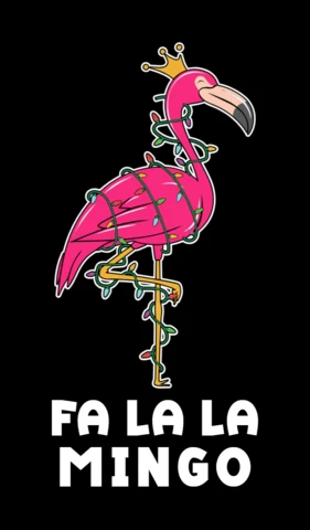 Fa La La Mingo Pink Flamingo T-shirt Design Template