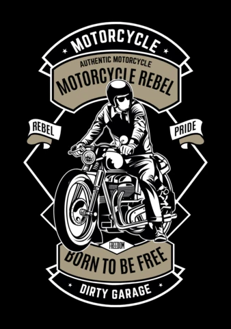 Motorrad rebell t-shirt design vorlage