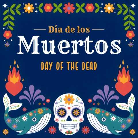 Colorful Día De Los Muertos Design Template for Festive Posters
