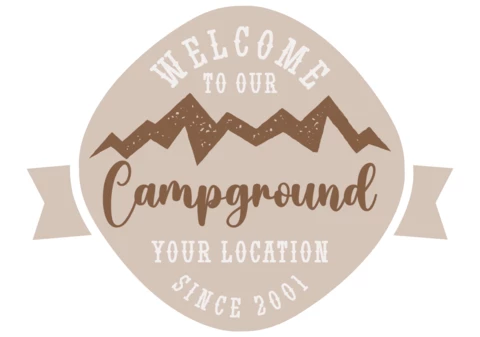 Mountain Campground Badge Template Design