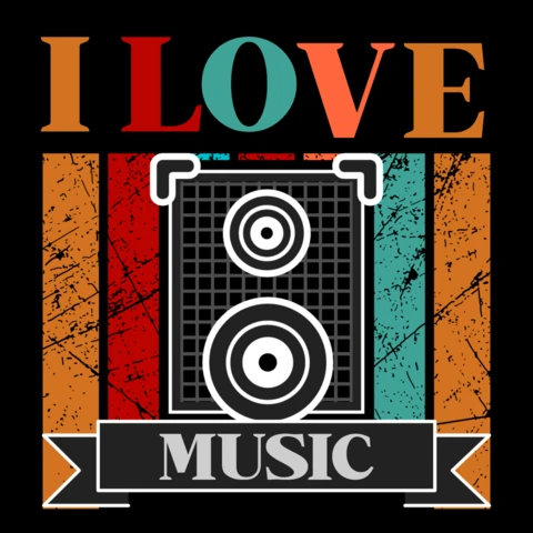 Retro Music Love Design Template for Creative Projects