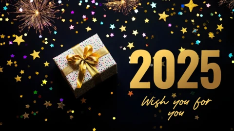 Golden Luxury New Year 2025 Celebration Design Template
