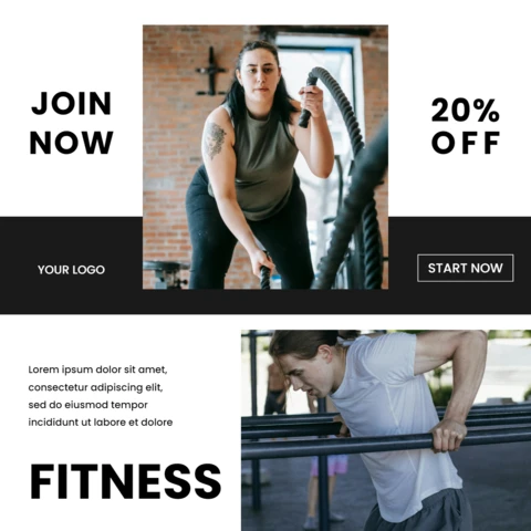 Modelo de design de postagem de fitness crossfit para instagram