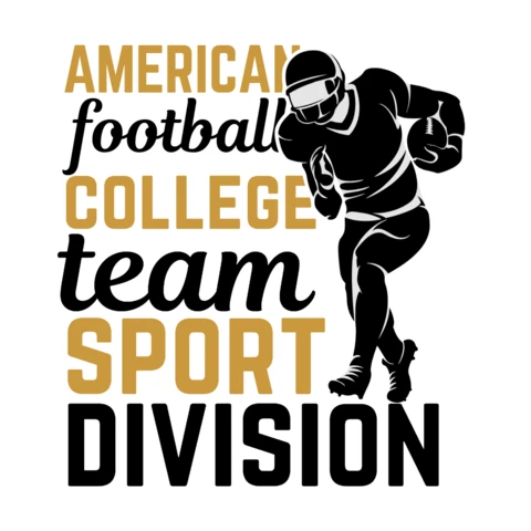 American Football College Team Sport Division T-Shirt Design Template