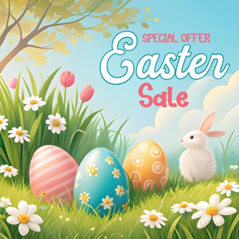 Springtime Easter Sale Design Template - Colorful and Whimsical Style