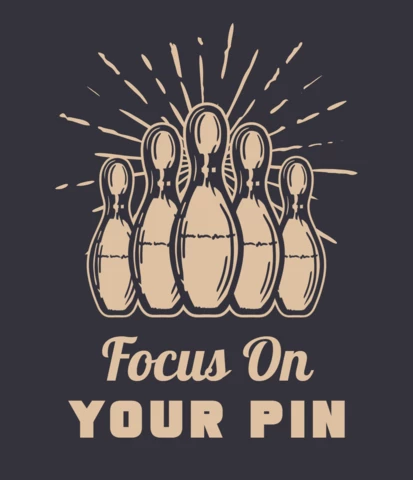 Focus Your Pin Vintage Bowling T-Shirt Design Template