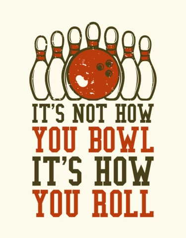 Bowling Ball And Pin Bowling Vintage T-shirt Design Template