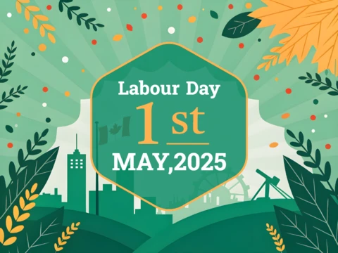 Modello editabile per la celebrazione della festa del lavoro con grafica vivace