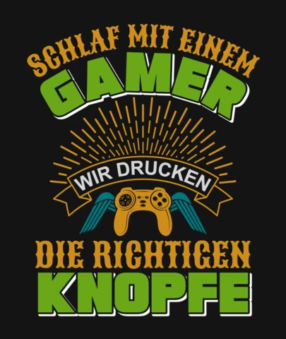 Schlaf mit einem gamer die richtigen knopfe t-shirt design template