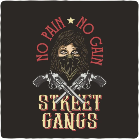 Street Gangs Girl T-shirt Design Template