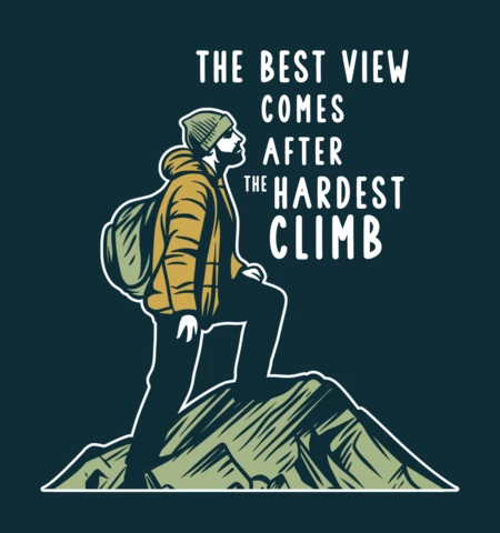 Mountain Hiking Motivational Quote Poster Design Template