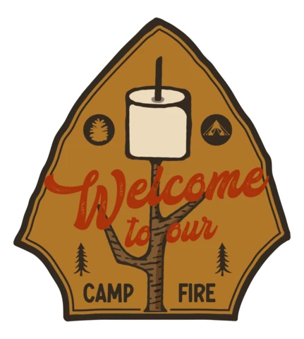 Campfire Badge Template Design
