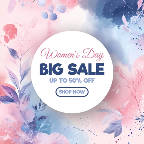 Floral Watercolor Design Template for Women's Day Big Sale