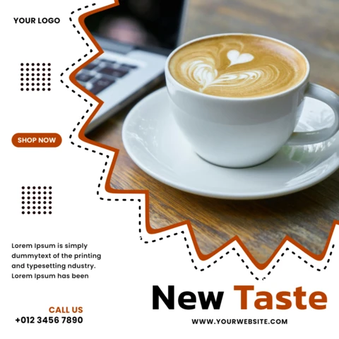 New Taste Social Media Poster Design Template