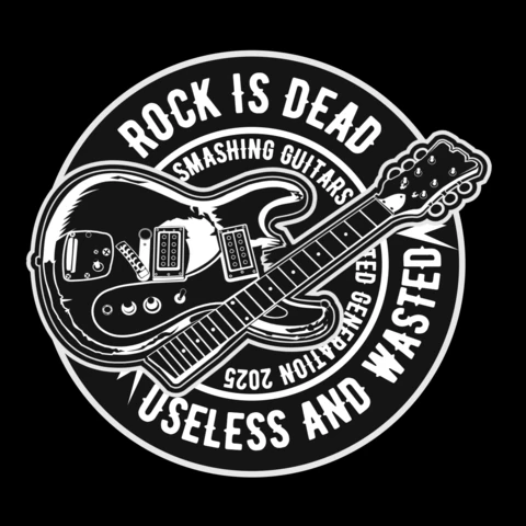 Rock Is Dead Guitar T-shirt Design Template