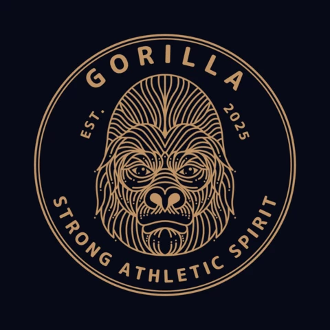 Plantilla de diseño de logotipo de emblema de gorila