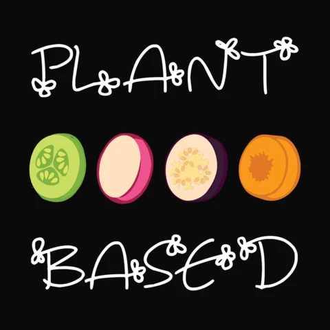 Plant Based Vegan T-Shirt Design Template