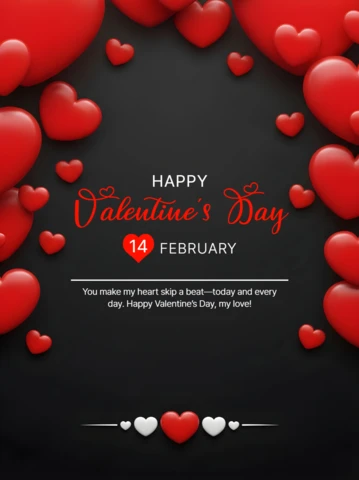 Valentine's Day Heart Design Template for Greeting Cards