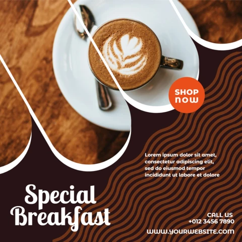 Plantilla de diseño de publicación de Instagram de venta de café