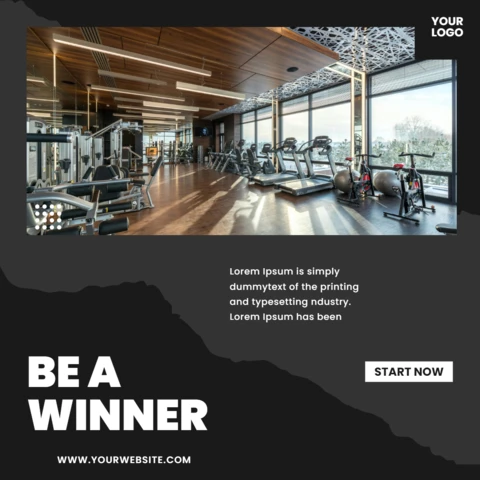 Grey And Black Minimal Instagram Post Design Template