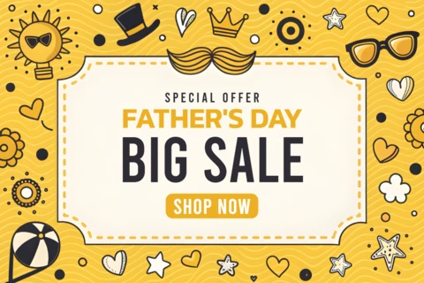 Fun and Playful Father's Day Sale Design Template for Promotions