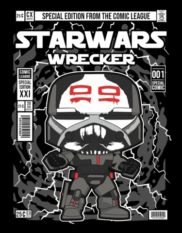 Modèle de conception de couverture de magazine de personnage de dessin animé Star Wars Wrecker