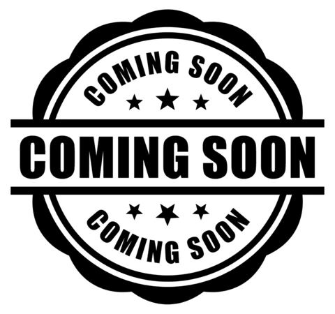 Modello di logo per timbro Coming soon