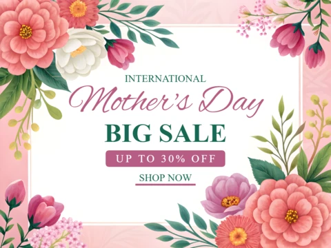 Floral Design Template for Mother's Day Sale – Editable Promotional Graphic