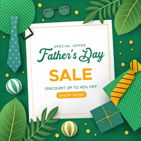 Plantilla de rebajas para el Día del Padre: diseño vibrante y divertido para descuentos