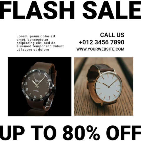 Flash Sale Offer Watch Instagram Post Design Template