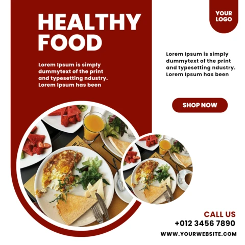 Striking Visual Restaurant Ad Instagram Post Design Template