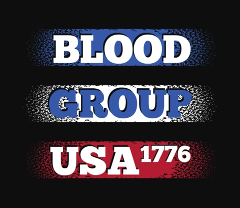 Blood Group USA T-Shirt Design Template
